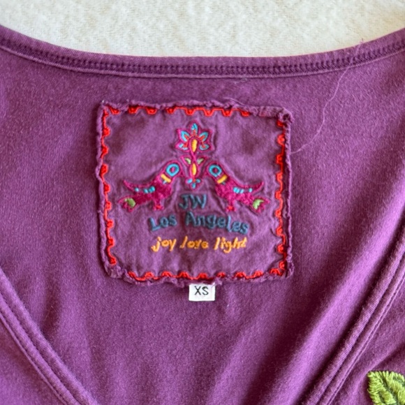 Johnny Was Long Sleeve Flower Embroidered Mini Dress Purple Size XS - Picture 3 of 11